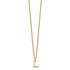 Sterling Silver Gold-plated Cutout Letter L Initial Necklace