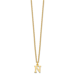 Sterling Silver Gold-plated Cutout Letter N Initial Necklace