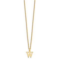 Sterling Silver Gold-plated Cutout Letter W Initial Necklace