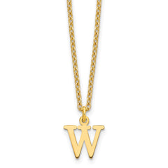 Sterling Silver Gold-plated Cutout Letter W Initial Necklace