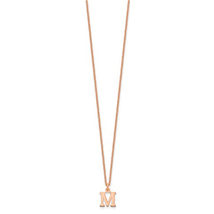 14k Rose Gold Cutout Letter M Initial Necklace