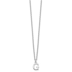 Sterling Silver Rhodium-plated Cutout Letter G Initial Necklace