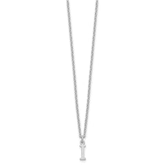 Sterling Silver Rhodium-plated Cutout Letter I Initial Necklace