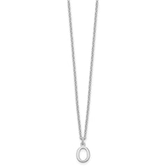 Sterling Silver Rhodium-plated Cutout Letter O Initial Necklace