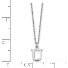 14KW Cutout Letter U Initial Necklace