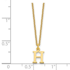 14KY Cutout Letter H Initial Necklace