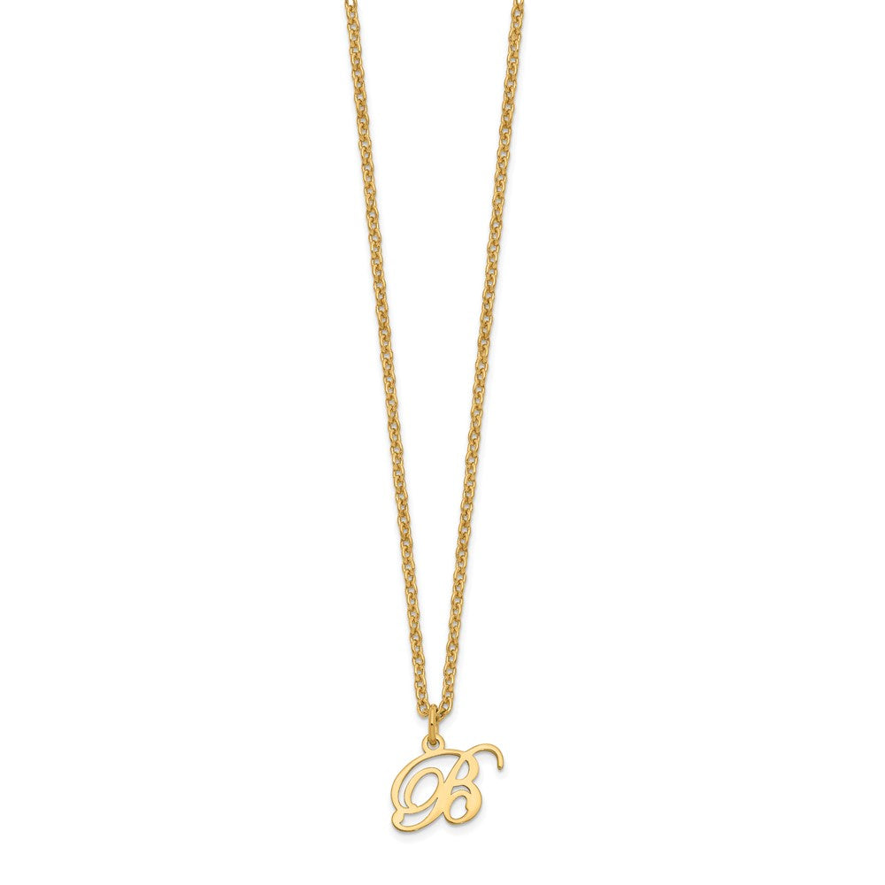 Sterling Silver Gold-plated Letter B Initial Necklace