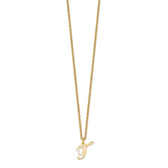 Sterling Silver Gold-plated Letter T Initial Necklace