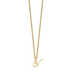 Sterling Silver Gold-plated Letter V Initial Necklace