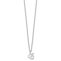 Sterling Silver Rhodium-plated Letter E Initial Necklace