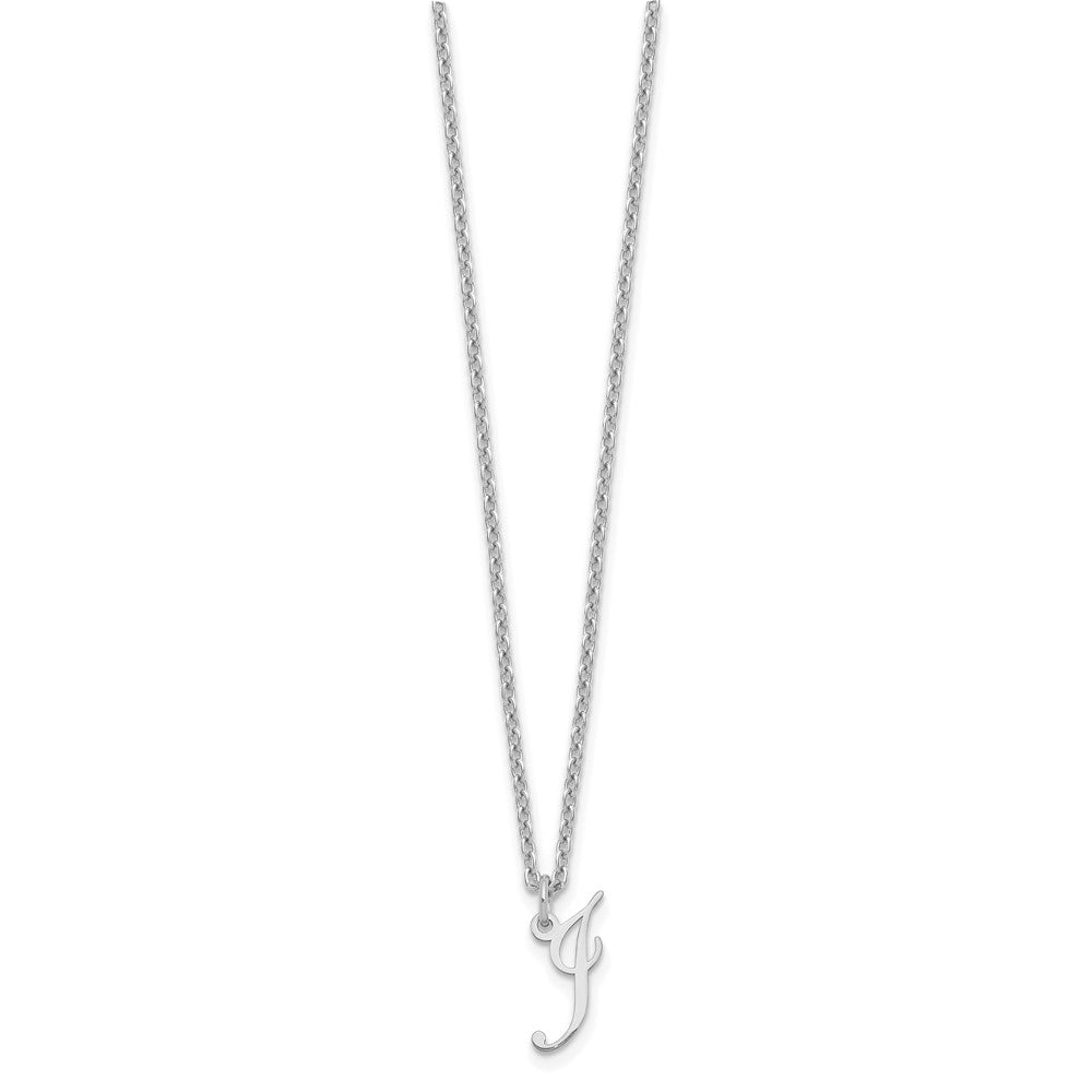 Sterling Silver Rhodium-plated Letter I Initial Necklace
