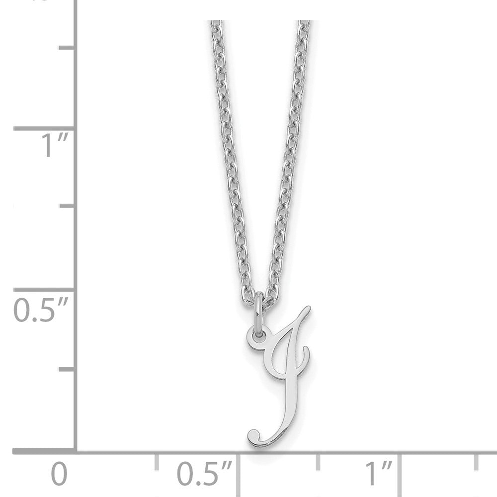 Sterling Silver Rhodium-plated Letter I Initial Necklace