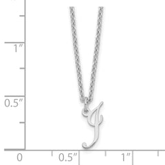 Sterling Silver Rhodium-plated Letter I Initial Necklace