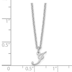 Sterling Silver Rhodium-plated Letter J Initial Necklace