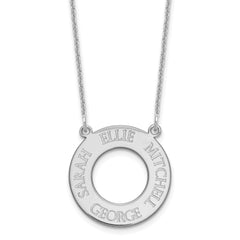 10k White Gold Circle with 4 Name Necklace