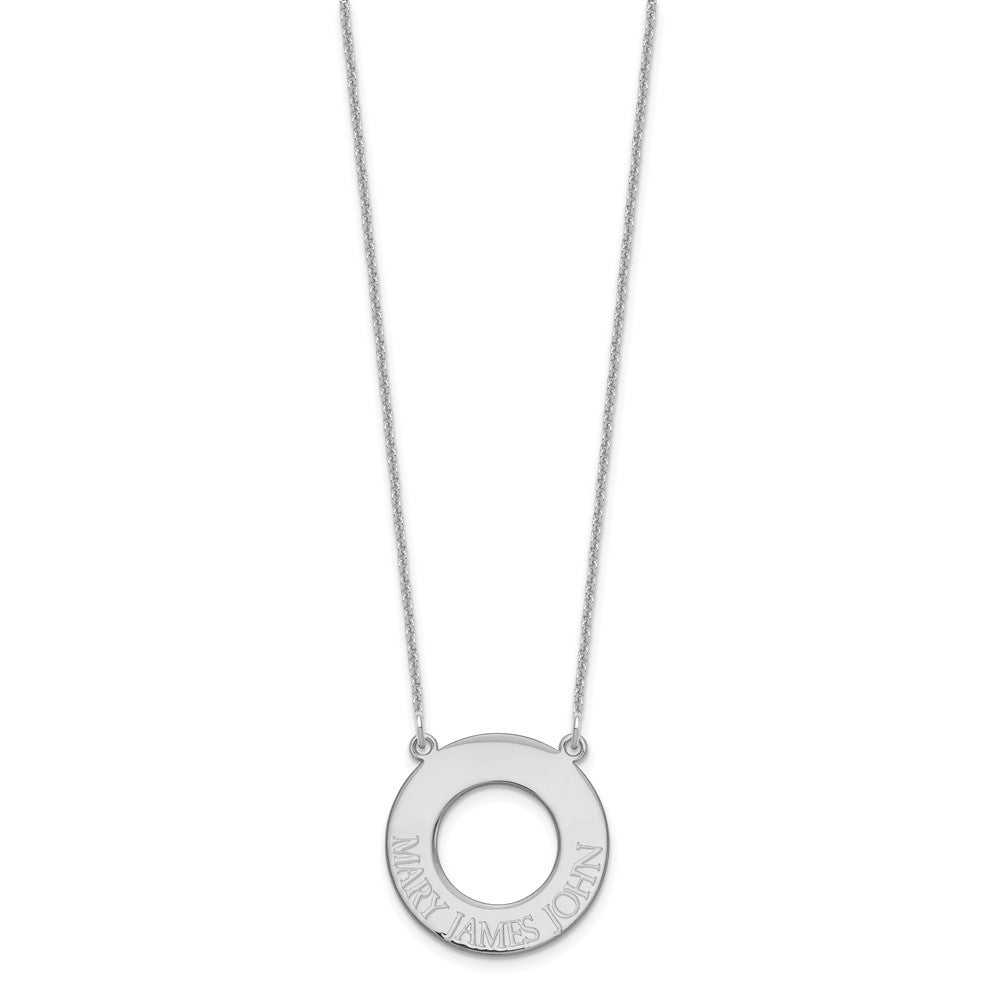 14k White Gold Circle with 3 Name Necklace