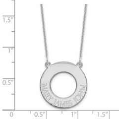 10k White Gold Circle with 3 Name Necklace