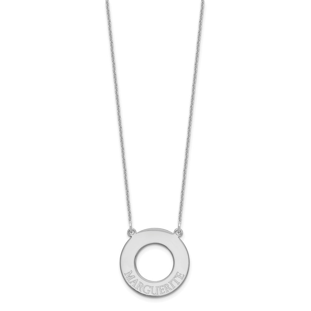 14k White Gold Circle with 1 Name Necklace