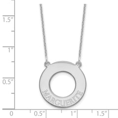 14k White Gold Circle with 1 Name Necklace