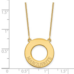 14k Yellow Gold Circle with 1 Name Necklace