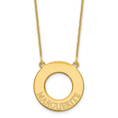 14k Yellow Gold Circle with 1 Name Necklace