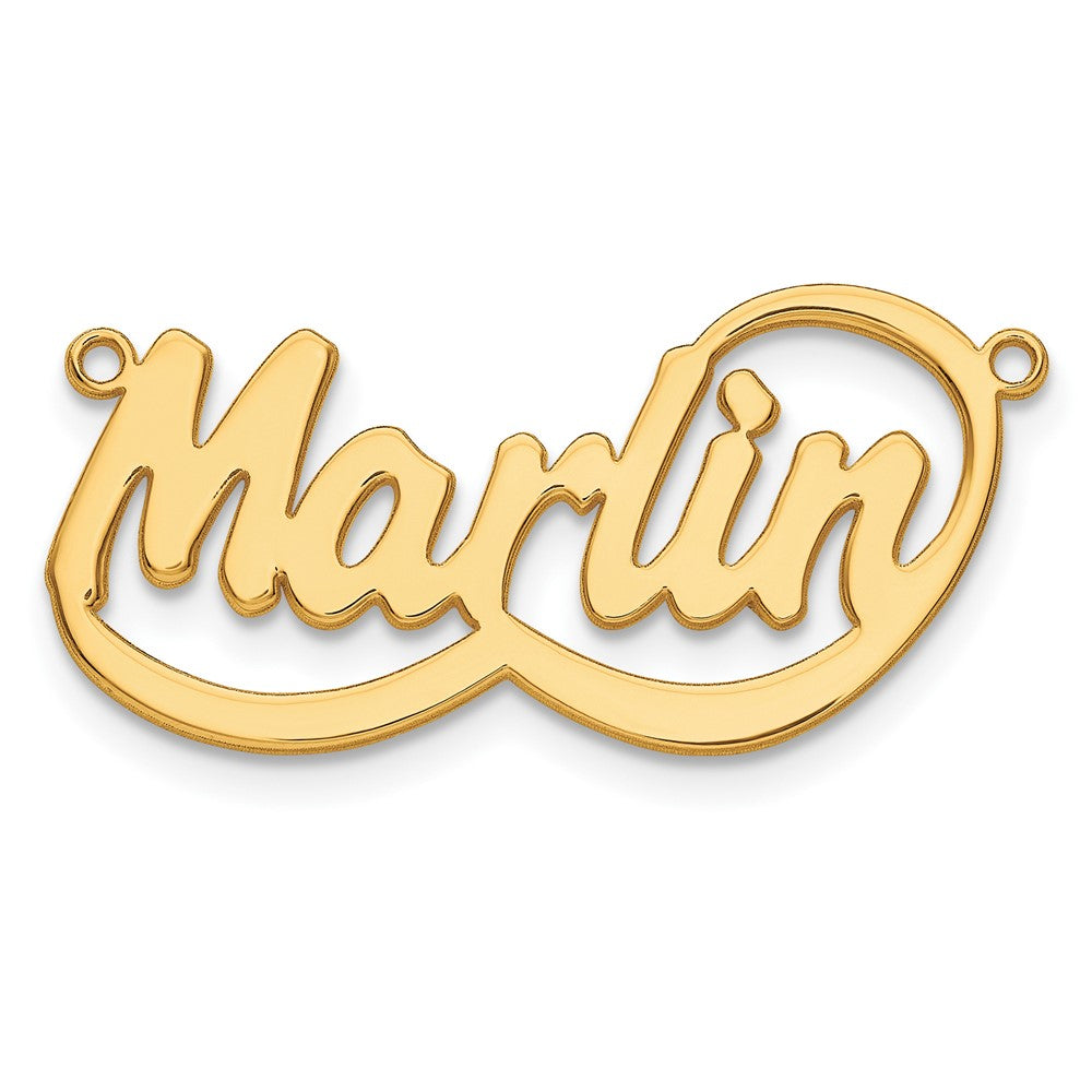 Sterling Silver/Gold-plated Swoop Name Plate - 2
