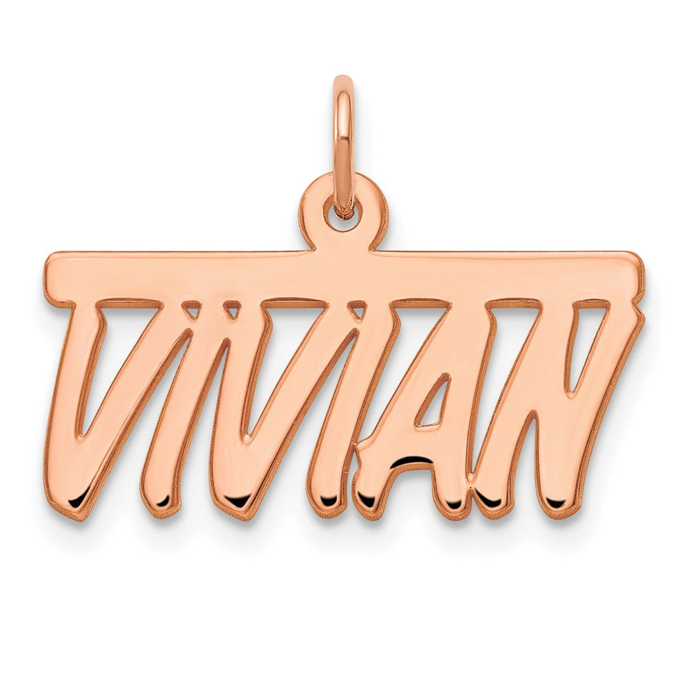 Sterling Silver/Rose-plated Top Bar Name Plate - 2