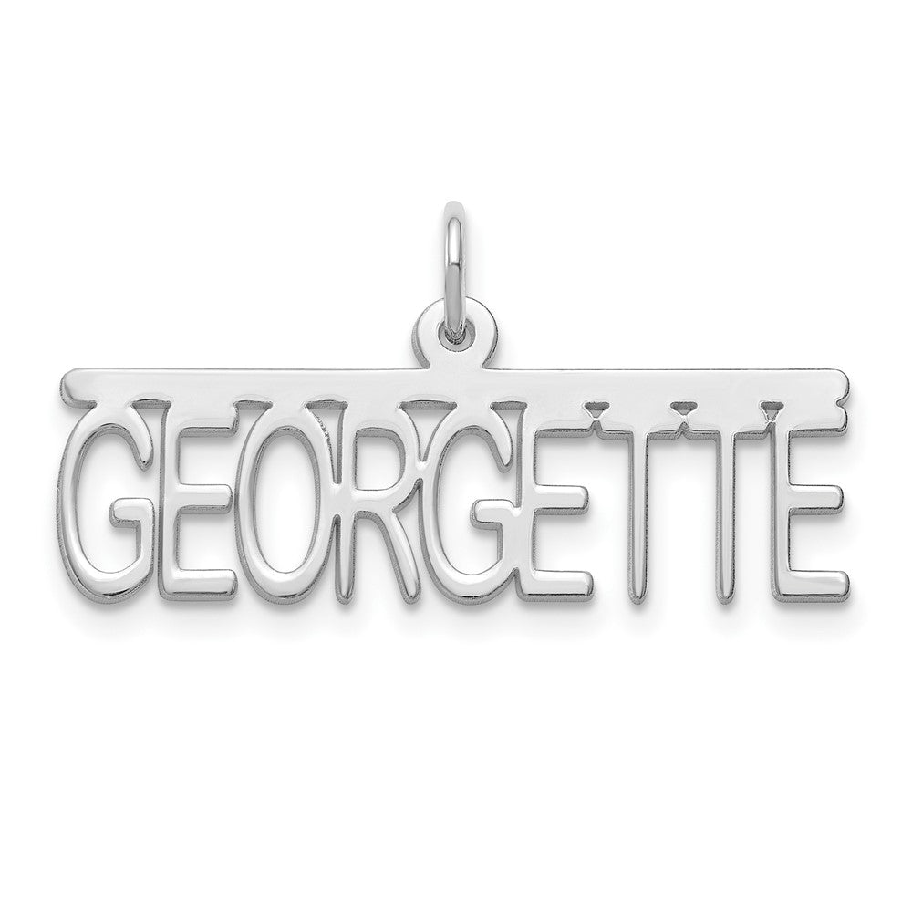 10k White Gold Top Bar Name Plate