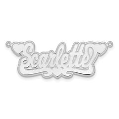 10k White Gold Etched Hearts name Plate