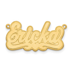 Sterling Silver/Gold-plated Etched Heart Name Plate