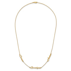 14k Yellow Gold Brushed 3 Name Necklace