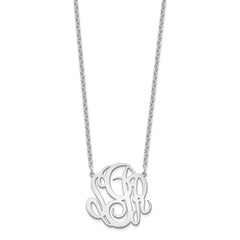 Sterling Silver/Rhodium-plated Monogram Necklace - 2