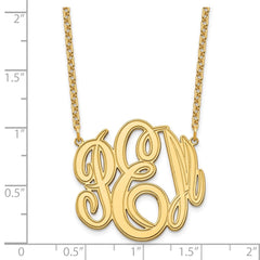 Sterling Silver/Gold-plated Etched Monogram Necklace - 3