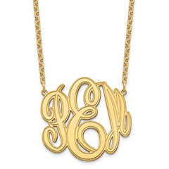 Sterling Silver/Gold-plated Etched Monogram Necklace - 3