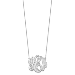 14k White Gold Etched Monogram Necklace - 3