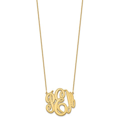 14k Yellow Gold Etched Monogram Necklace