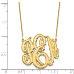 14k Yellow Gold Etched Monogram Necklace