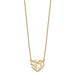 Sterling Silver/Gold-plated Heart Monogram Necklace