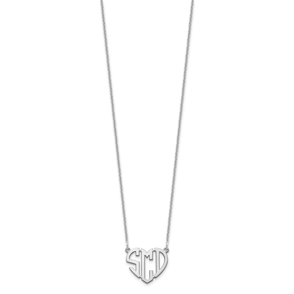 10k White Gold Heart Monogram Necklace