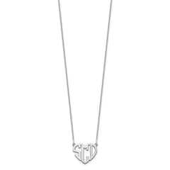 14k White Gold Heart Monogram Necklace