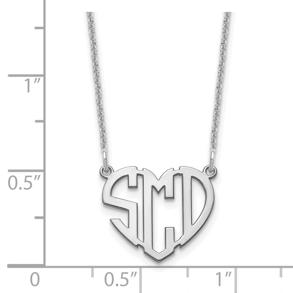 10k White Gold Heart Monogram Necklace