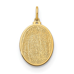 14k Yellow Gold Oval Fingerprint Charm