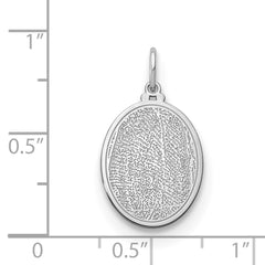 10k White Gold Small Oval Fingerprint Charm