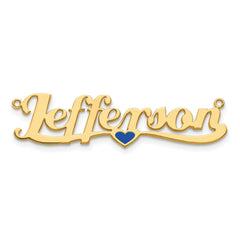 Sterling Silver/Gold-plated Epoxy Heart Name Plate