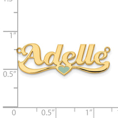 Sterling Silver/Gold-plated Epoxy Heart Name Plate