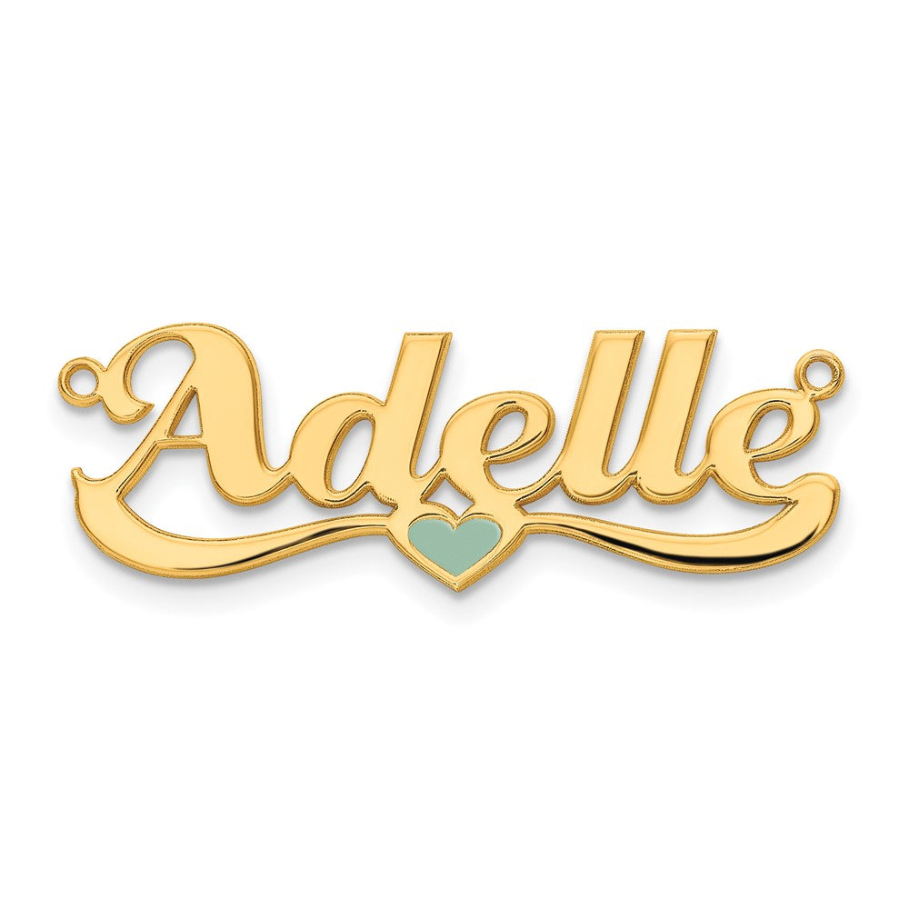 14k Rose Gold Epoxy Heart Name Plate