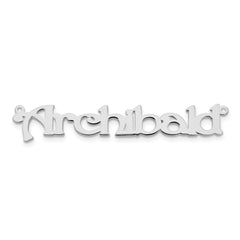 sterling Silver/Rhodium-plated Polished Name Plate - 2