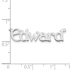 sterling Silver/Rhodium-plated Polished Name Plate - 2