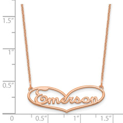 14k Rose Gold Small Heart and Name Necklace