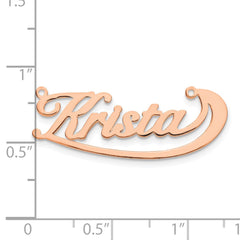 14k Rose Gold Swoop Name Plate